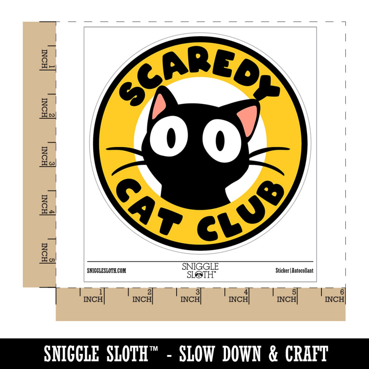 Scaredy Cat Club Waterproof Vinyl Phone Tablet Laptop Water Bottle Sticker Set - 5 Pack